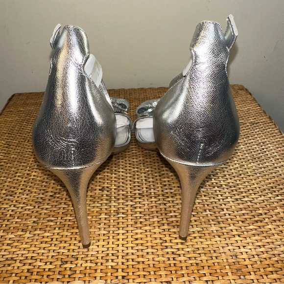 Michael Kors Women’s Paris Metallic Ankle Strap Bow Heel Classic Prom Size 10 - Picture 6 of 12